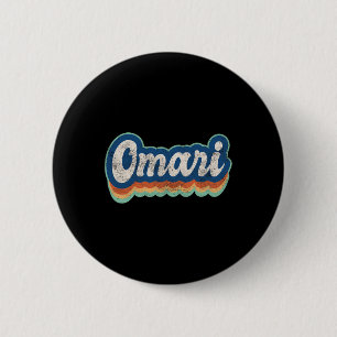 Badge Rond 5 Cm Omari Prénom Garçon Style Vintage les années 70 80