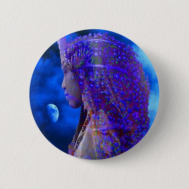 Badge Rond 5 Cm Ombre de la lune (Devant)