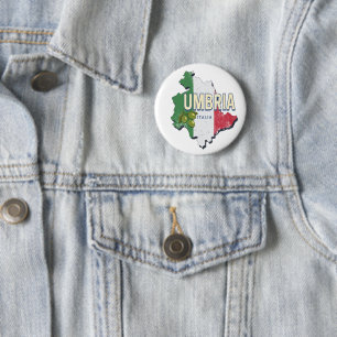 Badge Rond 5 Cm Ombrie Italie Région Rétro Carte Souvenir Vintage