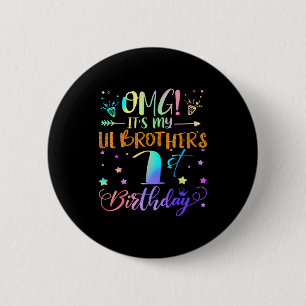 Badge Rond 5 Cm Omg C'est le 1er anniversaire de mon petit frère D