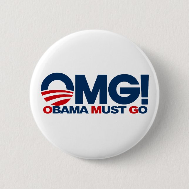Badge Rond 5 Cm OMG ! Obama doit aller (Devant)
