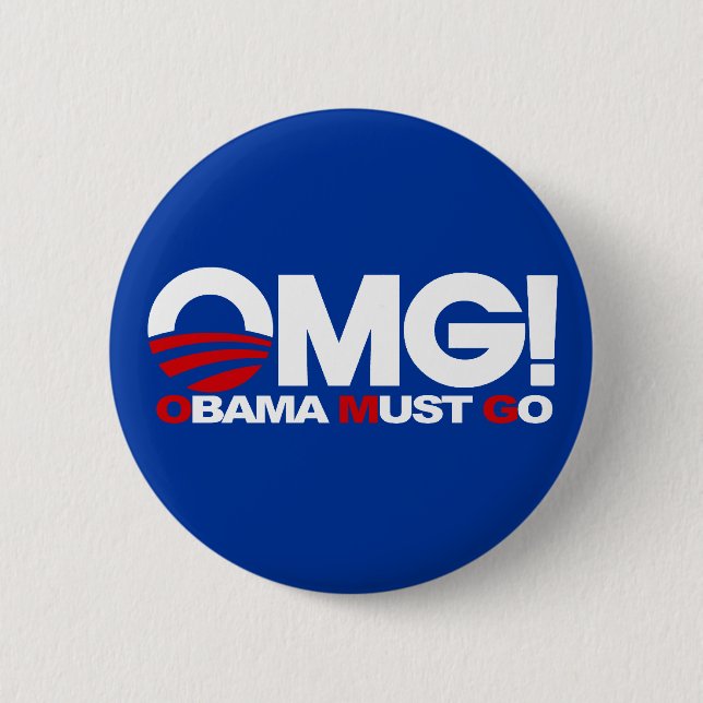 Badge Rond 5 Cm OMG ! Obama doit aller (Devant)