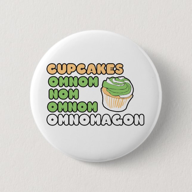 Badge Rond 5 Cm OMNOM Cupcakes (Devant)
