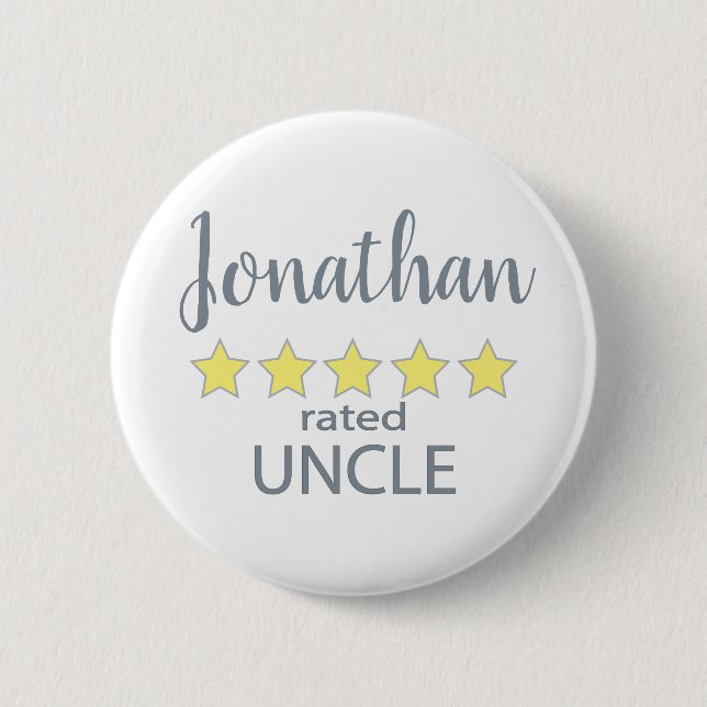Badge Rond 5 Cm Oncle 5 étoiles (Devant)