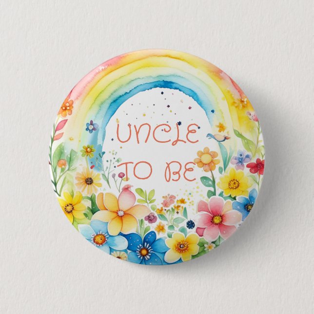 Badge Rond 5 Cm Oncle | Bouton Baby shower (Devant)
