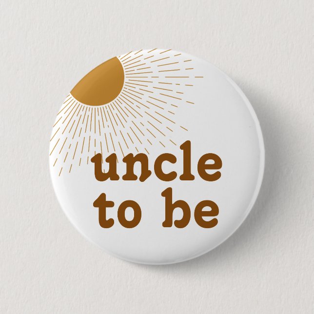 Badge Rond 5 Cm Oncle de Baby shower modifiable (Devant)