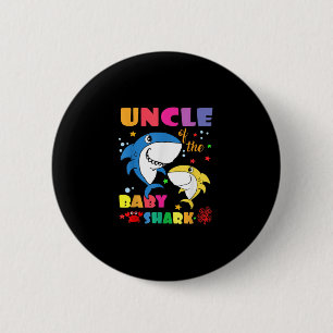 Badge Rond 5 Cm Oncle Du Bébé Requin Anniversaire Oncle Requin