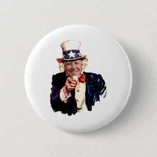 Badge Rond 5 Cm Oncle Joe en tant qu'oncle Sam