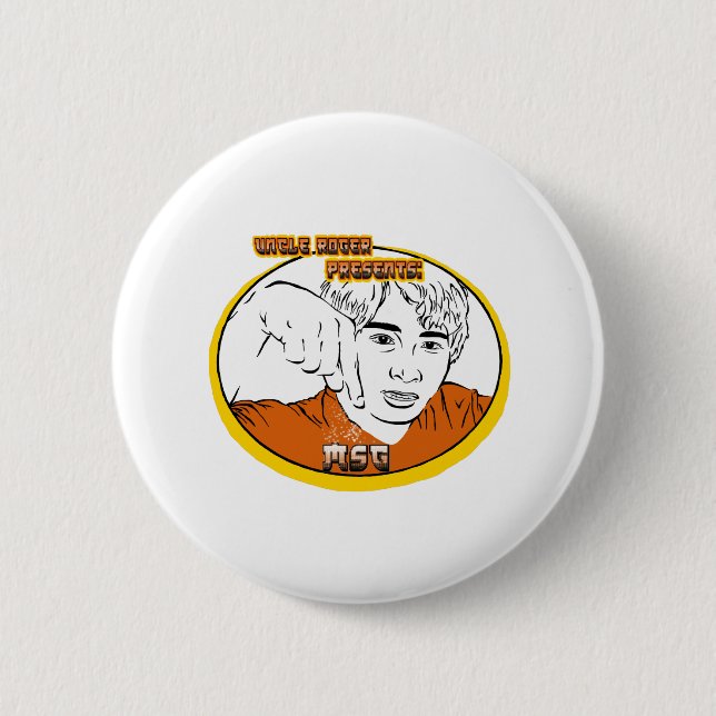 Badge Rond 5 Cm Oncle Roger Youtube comédien MSG (Devant)