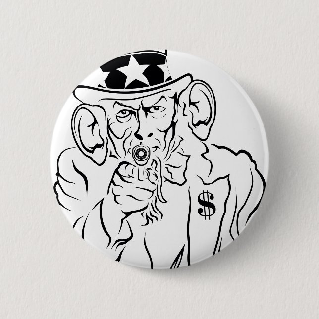 Badge Rond 5 Cm Oncle Sam (Devant)