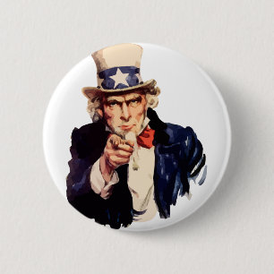 Badge Rond 5 Cm Oncle Sam