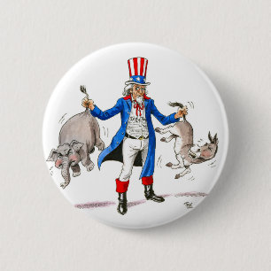Badge Rond 5 Cm Oncle Sam 3