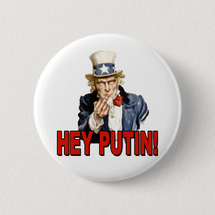 Badge Rond 5 Cm Oncle Sam Doigt d'honneur Hé Putin 