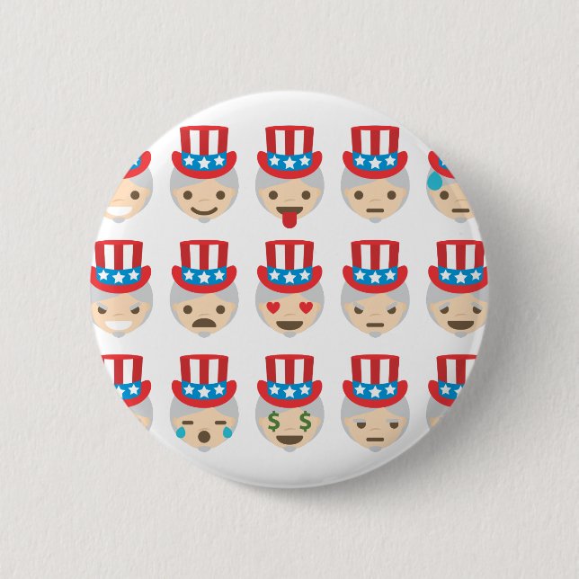 Badge Rond 5 Cm oncle sam emoji (Devant)