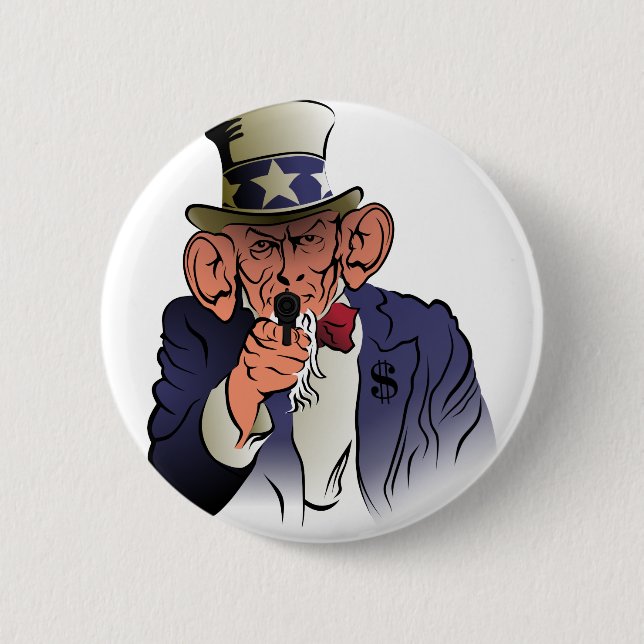 Badge Rond 5 Cm Oncle Sam en couleur (Devant)