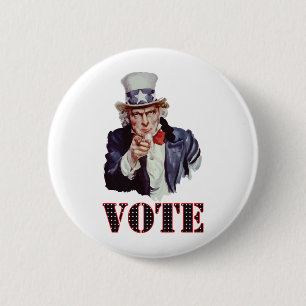 Badge Rond 5 Cm Oncle Sam---Vote