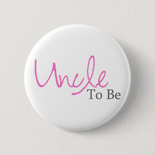 Badge Rond 5 Cm Oncle To Be (manuscrit rose)