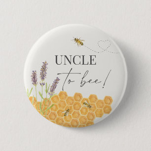 Badge Rond 5 Cm Oncle to bee, miel abeille bouton pour baby shower
