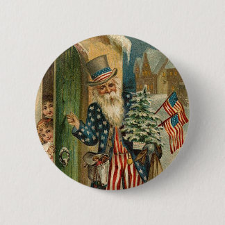 Badge Rond 5 Cm Oncle vintage Père Noël de bouton de Pinback de