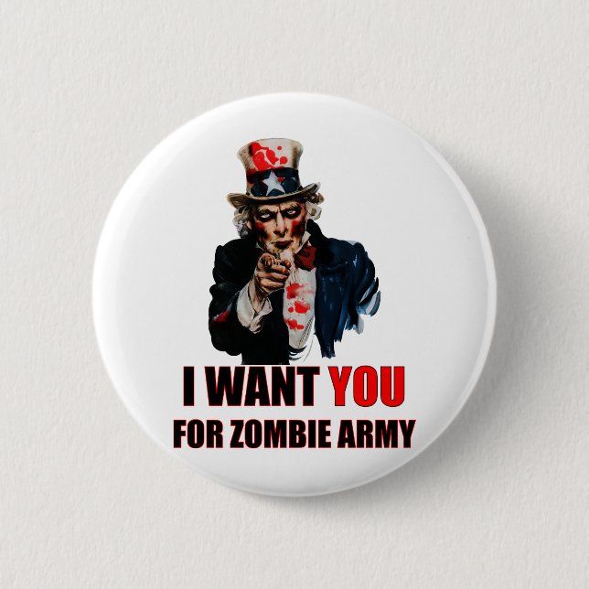 Badge Rond 5 Cm Oncle Zombie (Devant)