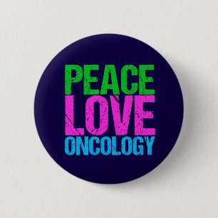 Badge Rond 5 Cm Oncologie d'amour de paix
