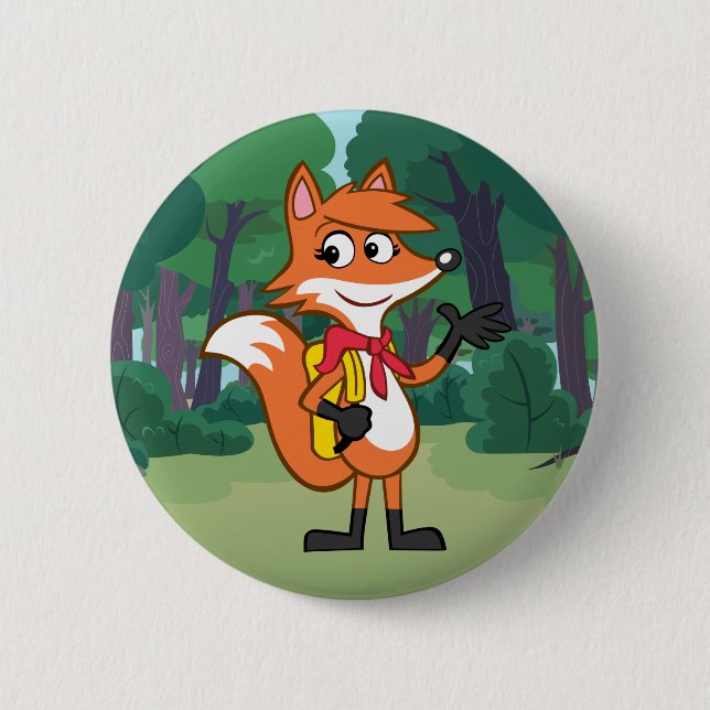 Badge Rond 5 Cm Ondulation de Fox de Rick | Scarlett de garde (Devant)