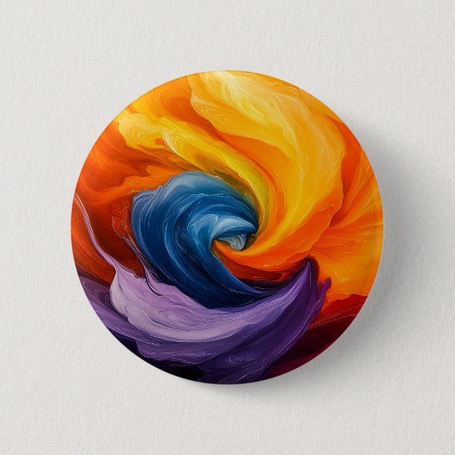 Badge Rond 5 Cm Ondulations Abstraites (Devant)
