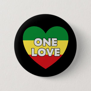 Badge Rond 5 Cm One Love Rasta Reggae