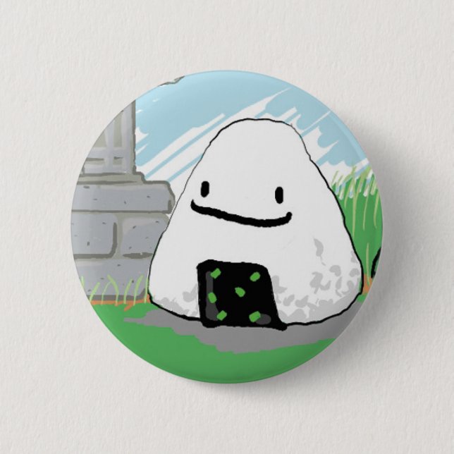 Badge Rond 5 Cm Onigiri heureux (Devant)