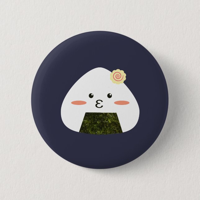Badge Rond 5 Cm Onigiri Sushi (Devant)