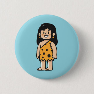 Badge Rond 5 Cm Oona femme des cavernes