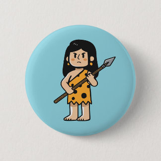Badge Rond 5 Cm Oona femme des cavernes