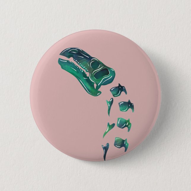 Badge Rond 5 Cm Opal Iguanodon Dinosaur (Devant)
