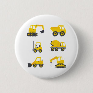 Badge Rond 5 Cm Opérateur d'excavateur de construction future Vé