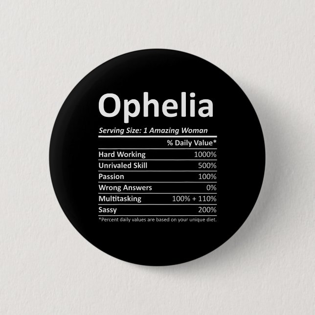 Badge Rond 5 Cm Ophelia Nutrition Personalized Funny Christma (Devant)