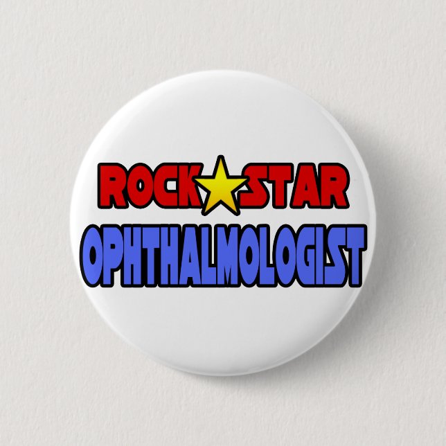 Badge Rond 5 Cm Ophthalmologue Rock Star (Devant)