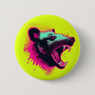 Badge Rond 5 Cm Opossum à crier