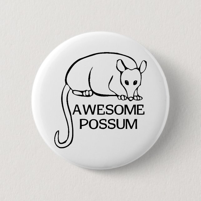 Badge Rond 5 Cm Opossum impressionnant (Devant)