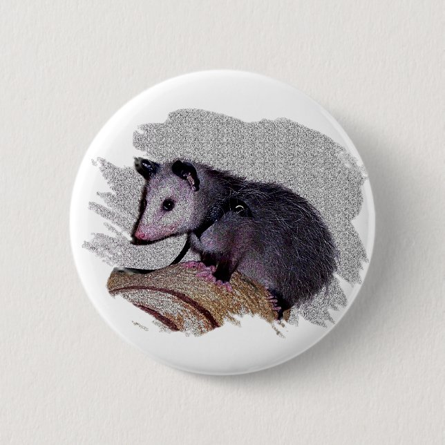 Badge Rond 5 Cm Opossum impressionnant d'opossum (Devant)
