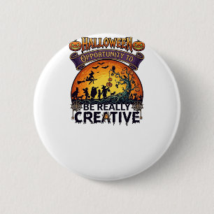 Badge Rond 5 Cm Opportunité d'Halloween Soyez vraiment créatif Sor