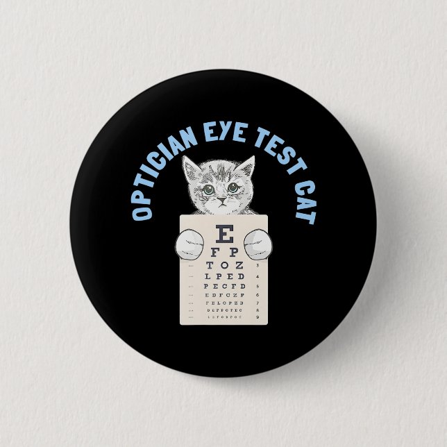 Badge Rond 5 Cm Opticien Test oculaire Chat Optométriste Ophtalmol (Devant)