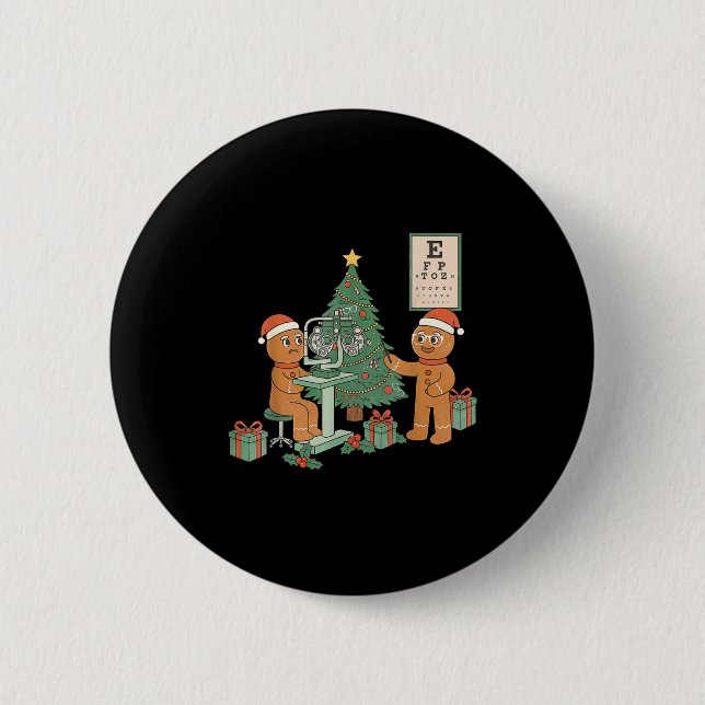 Badge Rond 5 Cm Optométrie pain d'épice Noël opticien vue Escouade (Devant)