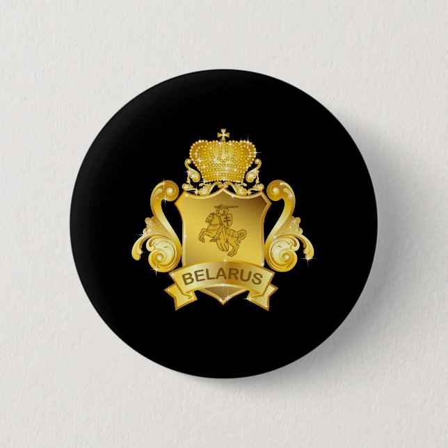 Badge Rond 5 Cm Or Belarus (Devant)