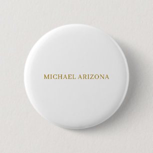 Badge Rond 5 Cm Or & Blanc Minimaliste Simple Moderne