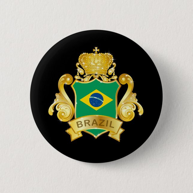Badge Rond 5 Cm Or Brésil (Devant)