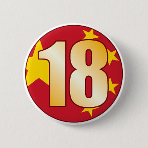 Badge Rond 5 Cm Or de 18 CHINE