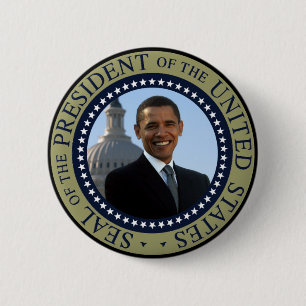 Badge Rond 5 Cm Or de joint d'Obama