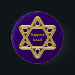Badge Rond 5 Cm Or d'étoile de David<br><div class="desc">Montrez votre fierté dans votre héritage juif et votre appui de l'Israël avec cette conception stylisée d'or d'étoile de David. Cette conception est entièrement personnalisable ajoutent votre propre couleur d'arrière - plan et changent le texte.</div>