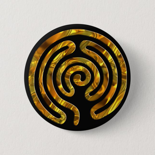 Badge Rond 5 Cm OR du Labyrinthe| noir (Devant)