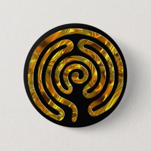 Badge Rond 5 Cm OR du Labyrinthe  noir